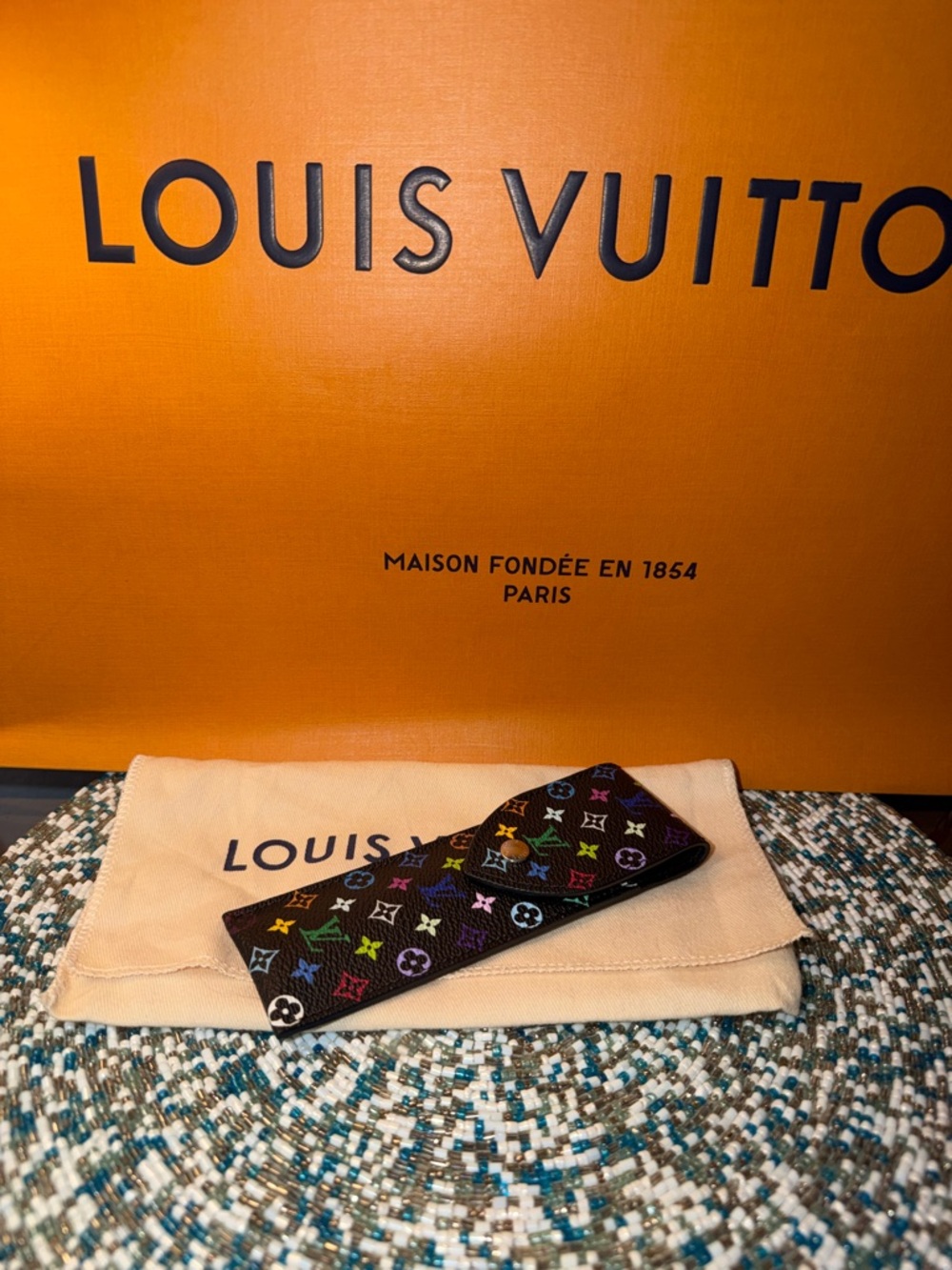 Louis Vuitton Black Multicolor Monogram Canvas Pen Case